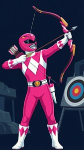 Pink Ranger Archer Vector