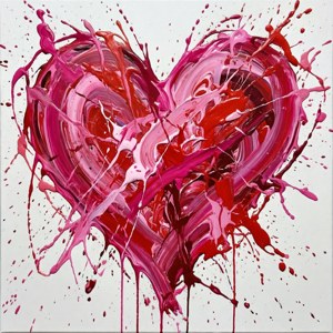 Pink Red Heart Splash