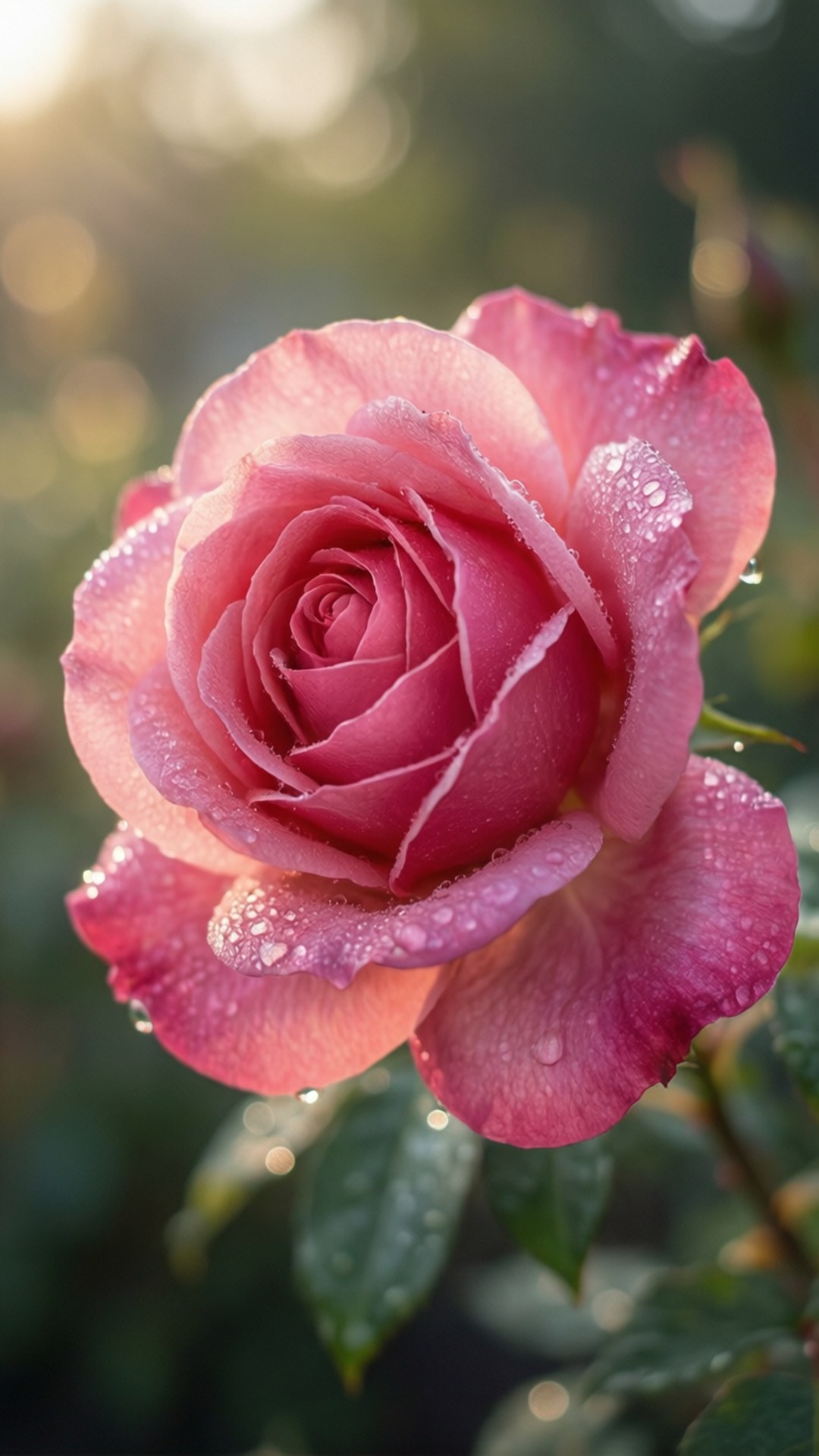 Pink Rose Dew by Wallpapers.art Studio