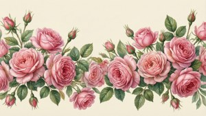 Pink Rose Elegance Border