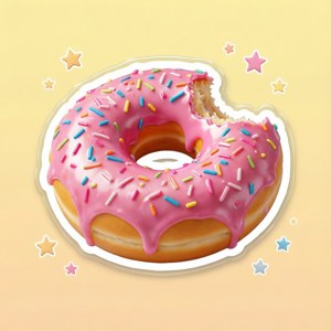 Pink Sprinkle Donut Sticker