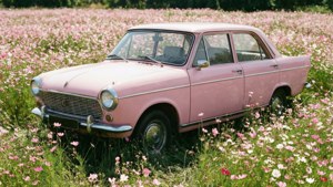 Pink Vintage Car