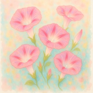 Pink Watercolor Morning Glory
