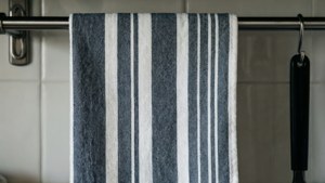Pinstripe Tea Towel Hanging