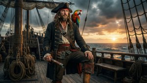 Pirate Captain at Dusk