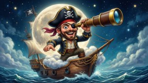 Pirate Moon on Cloud Ship