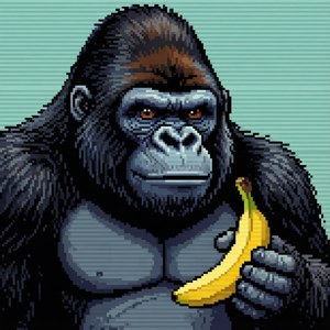 Pixel Art Banana Gorilla