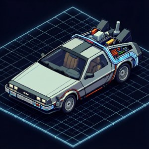 Pixel Art DeLorean