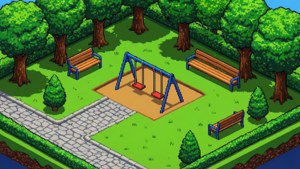 Pixel Art Park Swing
