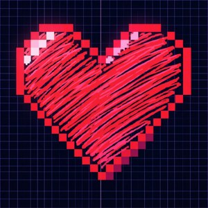 Pixel Art Scribble Heart