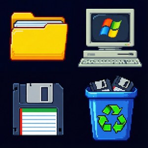 Pixel Art Windows 95 Icons