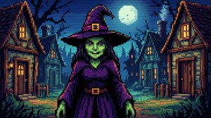 Pixel Art Witch Village