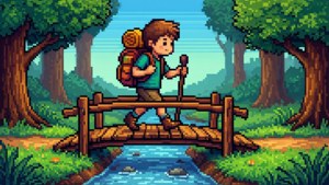 Pixel Bridge Crossing