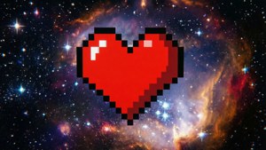 Pixel Heart in Space