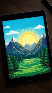Pixel Retro Mountains