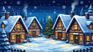 Pixel Snowy Village