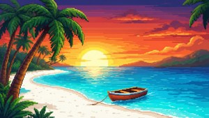 Pixel Tropical Beach
