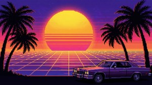 Pixel Vaporwave Sunset