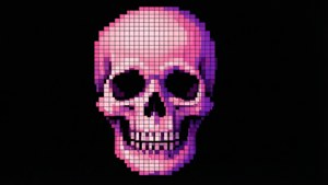 Pixelated Gradient Skull