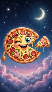 Pizza in the Night Sky
