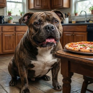 Pizza-Loving Pitbull