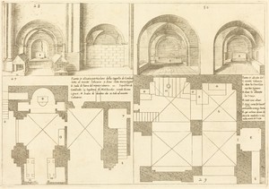 Plan and Elevation of the Chapel of Godefroy de Bouillon