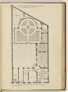Plan de rez de chaussé de la maison de Monsieur Roland à la ville neusve à la rue Clery