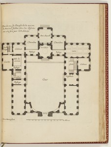 Plan du rez de Chausé de la maison de monsieur Jabba côme les desseins ont esté fait par l’Architecte