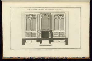 Plan et Elévation d'un Cabinet avec Bibliothèques et Médaillers