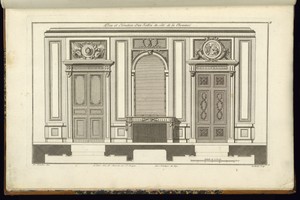Plan et Elévation d'un Salon du côté de la Cheminée