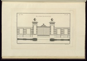 Plan et elevation d'une porte pour un parc
