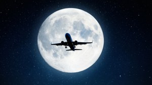 Plane Silhouette Full Moon