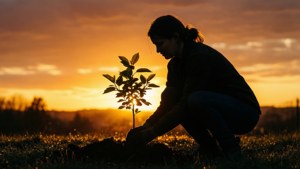 Planting at Sunset