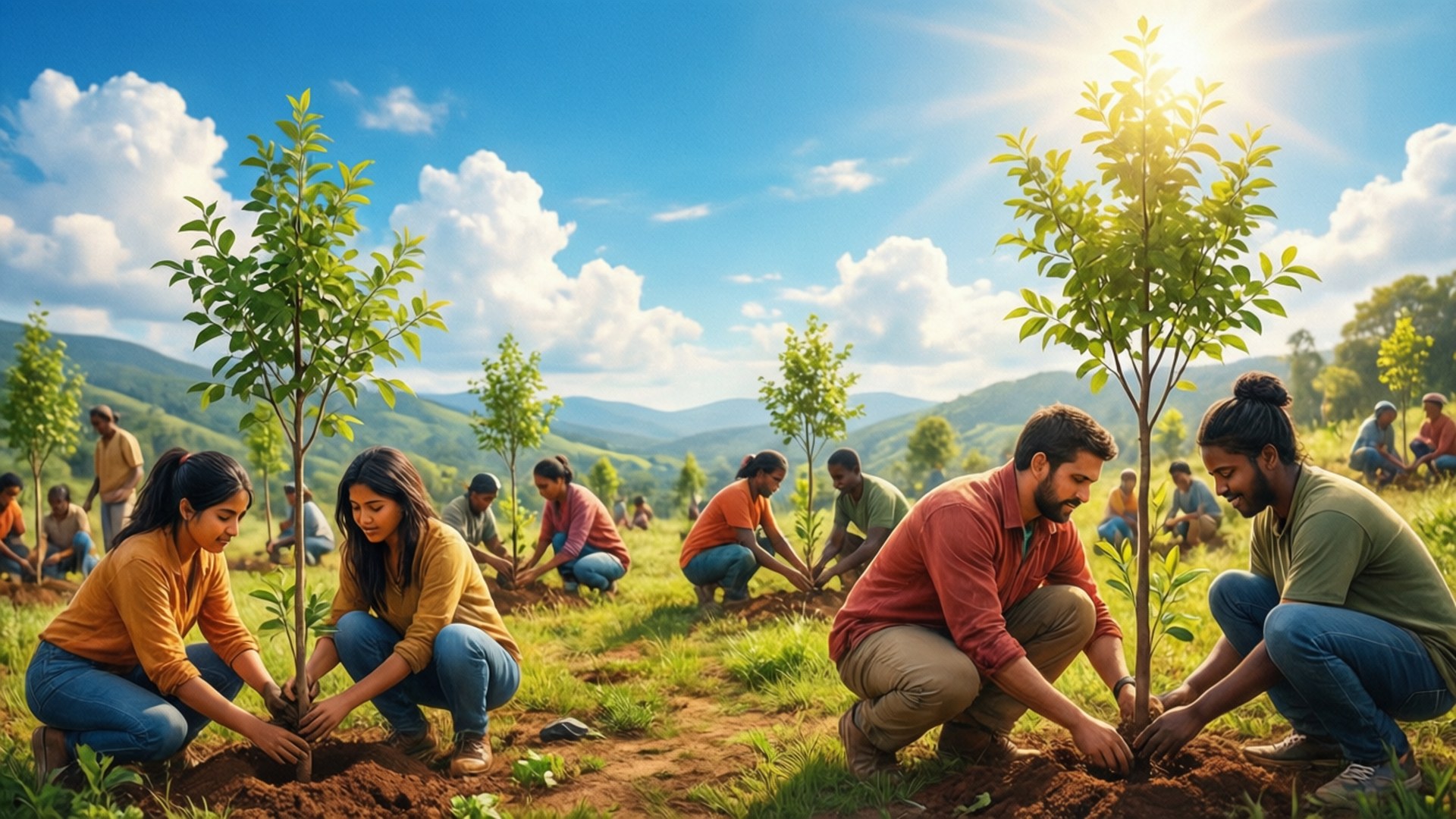 Planting Trees Together by Wallpapers.art Studio