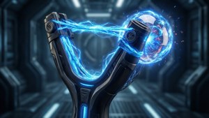 Plasma Slingshot in Sci-Fi Corridor