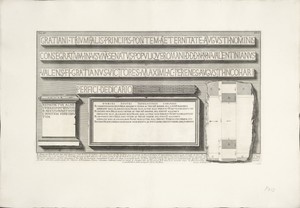 Plattegrond en inscripties van Pons Cestius te Rome