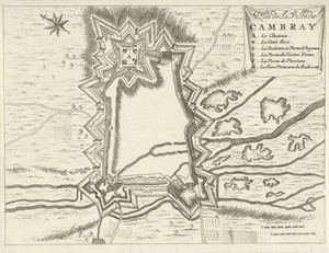 Plattegrond van Cambrai (Kamerijk), 1673-1686