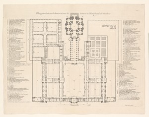 Plattegrond van de begane grond van het Hotel des Invalides