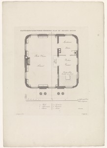 Plattegrond van de bovenverdieping van het rechtbank te Westzaan