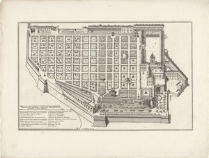Plattegrond van de tuin bij het Palazzo del Quirinale