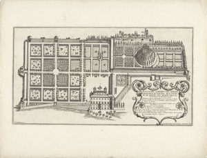 Plattegrond van de tuin van de Villa Medici te Rome