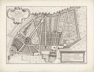 Plattegrond van de tuin van kardinaal Ludovico Ludovisi