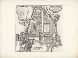 Plattegrond van de Vaticaanse Belvedere tuinen