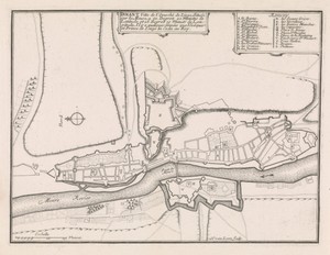 Plattegrond van Dinant, 1693