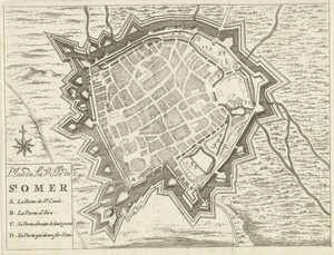 Plattegrond van Sint-Omaars, 1673-1686