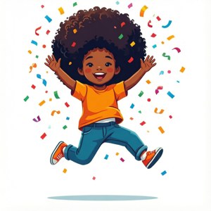 Playful Afro Kid