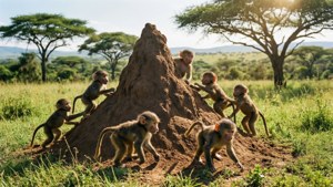 Playful Baboon Troop