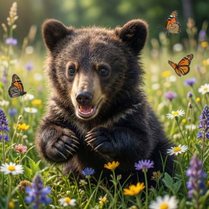 Playful Black Bear Cub