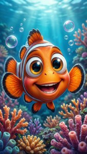 Playful Cartoon Fish
