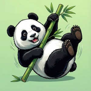 Playful Cartoon Panda